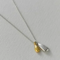 Double Sunflower Seed Charm Necklace
