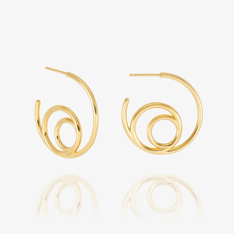 Medium Swirl Hoop Earrings