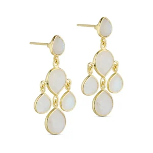 Jade moonstone chandelier drop earrings - Pure by nat - Silverado Jewellery Jade moonstone chandelier drop earrings - Pure by nat - Silverado Jewellery