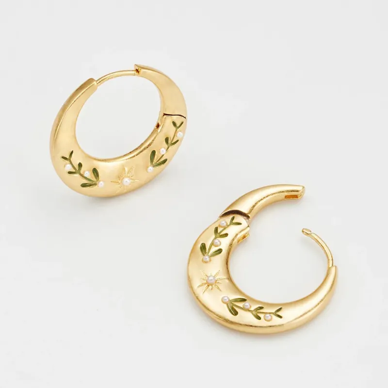 Niva Mistletoe Hoop Earrings