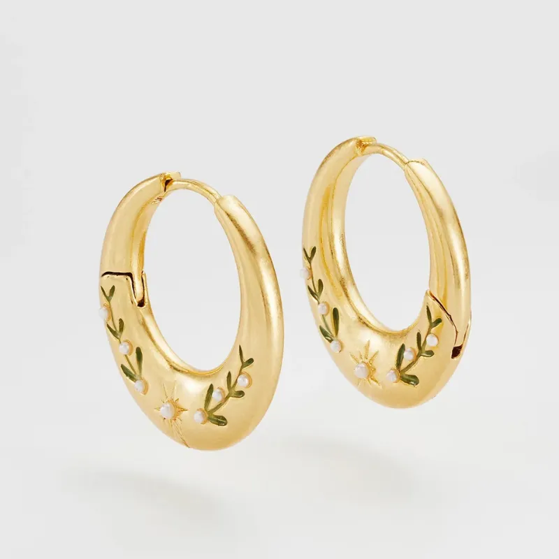 Niva Mistletoe Hoop Earrings