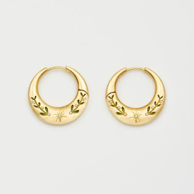 Niva Mistletoe Hoop Earrings