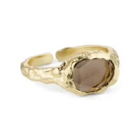 Jade Smoky quartz ring - Pure by nat - Silverado Jewellery