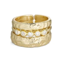 Aurelia ring set - gold plated - Pure by Nat - Silverado Jewellery