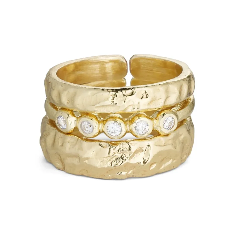 Aurelia ring set - gold plated - Pure by Nat - Silverado Jewellery