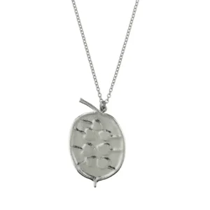 silver honesty pod necklace Silver Honesty Pod Necklace With Heart Shaped Seeds