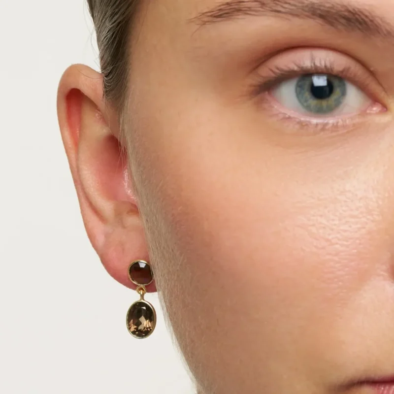 jade smokey quartz drop earrings - Pure by Nat - Silverado Jewellery