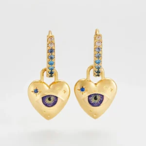 talisman eye earrings Talisman Eye Heart Hoop Earrings