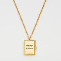 White English Rose Locket Necklace