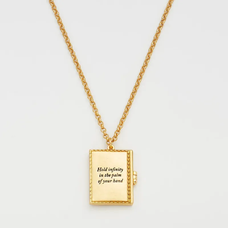 White English Rose Locket Necklace