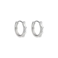 Silver Baguette cubic zirconia hoop earrings - Silverado Classics - Silverado Jewellery