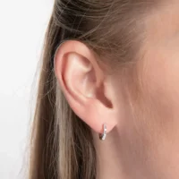 Silver Baguette cubic zirconia hoop earrings - Silverado Classics - Silverado Jewellery