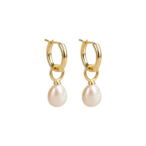 Pearl Charm Hoop Earrings - Silverado Classics - Silverado Jewellery Pearl Charm Hoop Earrings - Silverado Classics - Silverado Jewellery