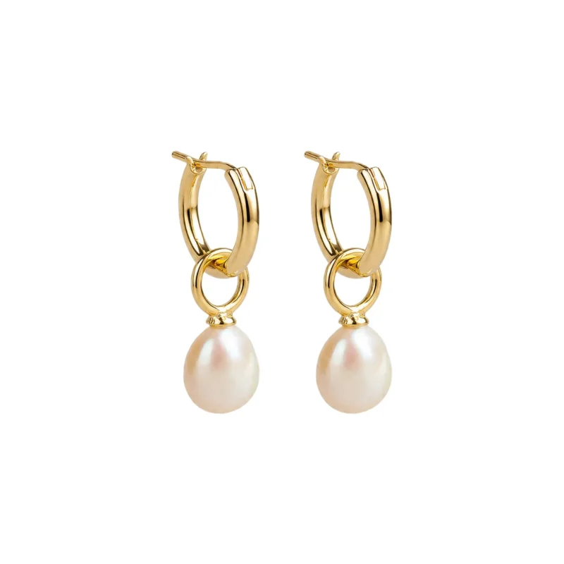 Pearl Charm Hoop Earrings - Silverado Classics - Silverado Jewellery