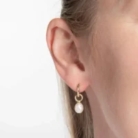 Pearl Charm Hoop Earrings - Silverado Classics - Silverado Jewellery