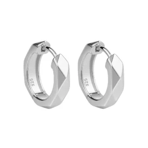 Silver geometric chunky hoop earrings - Silverado Classics - Silverado Jewellery Silver geometric chunky hoop earrings - Silverado Classics - Silverado Jewellery