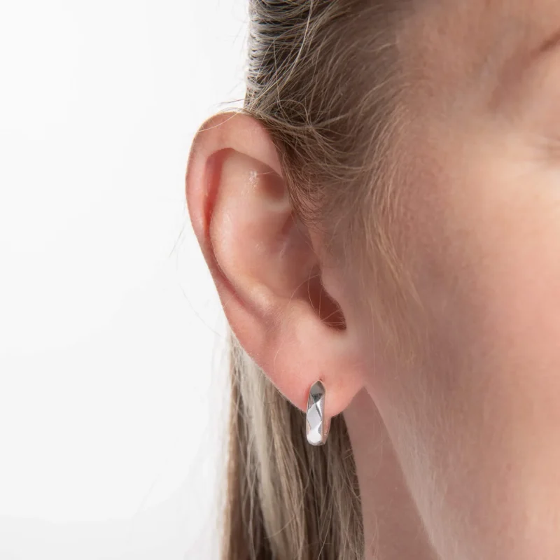 Silver geometric chunky hoop earrings - Silverado Classics - Silverado Jewellery