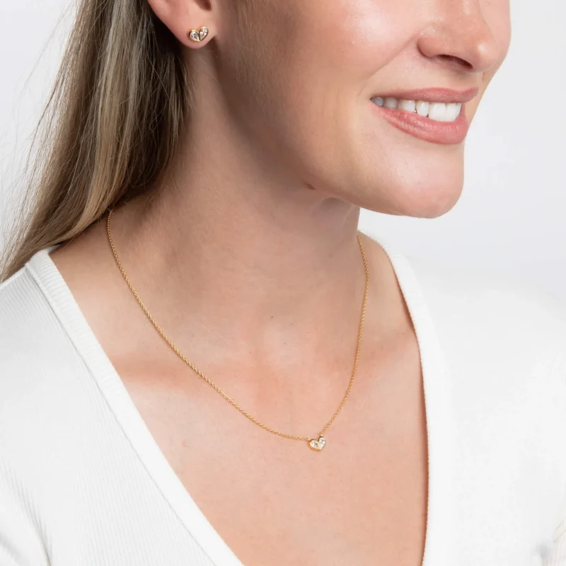 Cubic zirconia heart necklace - Silverado Classics - Silverado Jewellery