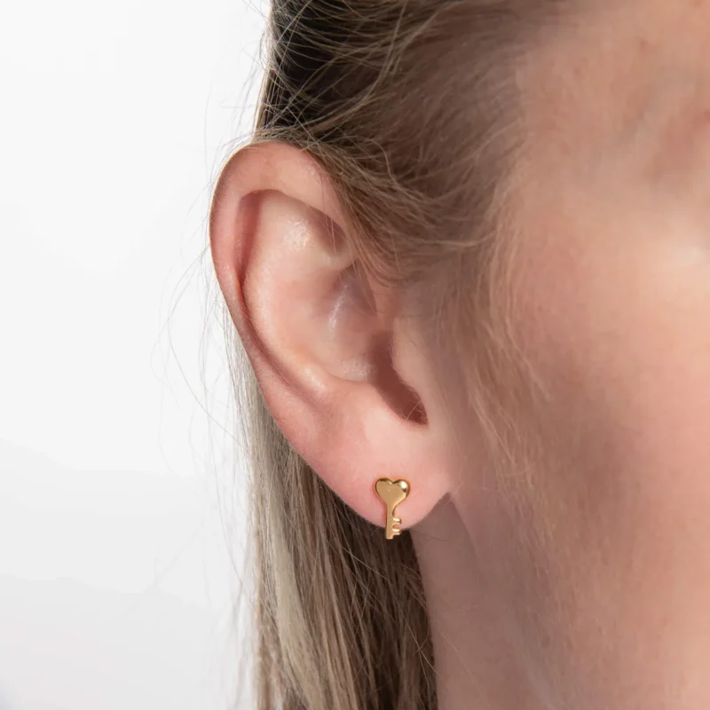 Lock and key stud earrings - Silverado Classics collection - Silverado Jewellery