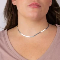 Silver herringbone chain necklace - Silverado Classics