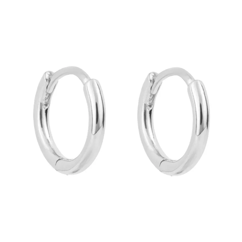 12mm silver huggie hoop earrings - Silverado Classics - Silverado Jewellery