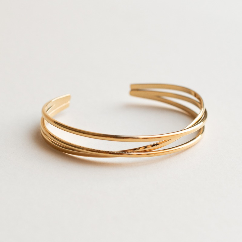 Intertwined Gold Cuff Bracelet