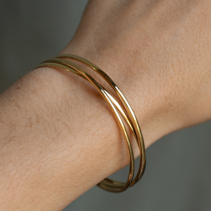 Intertwined Gold Cuff Bracelet