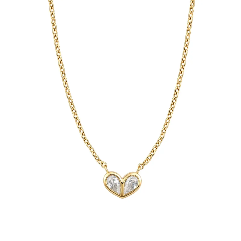 Cubic zirconia heart necklace - Silverado Classics - Silverado Jewellery