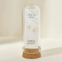 Mini moon stud earrings - One and Eight - Silverado Jewellery