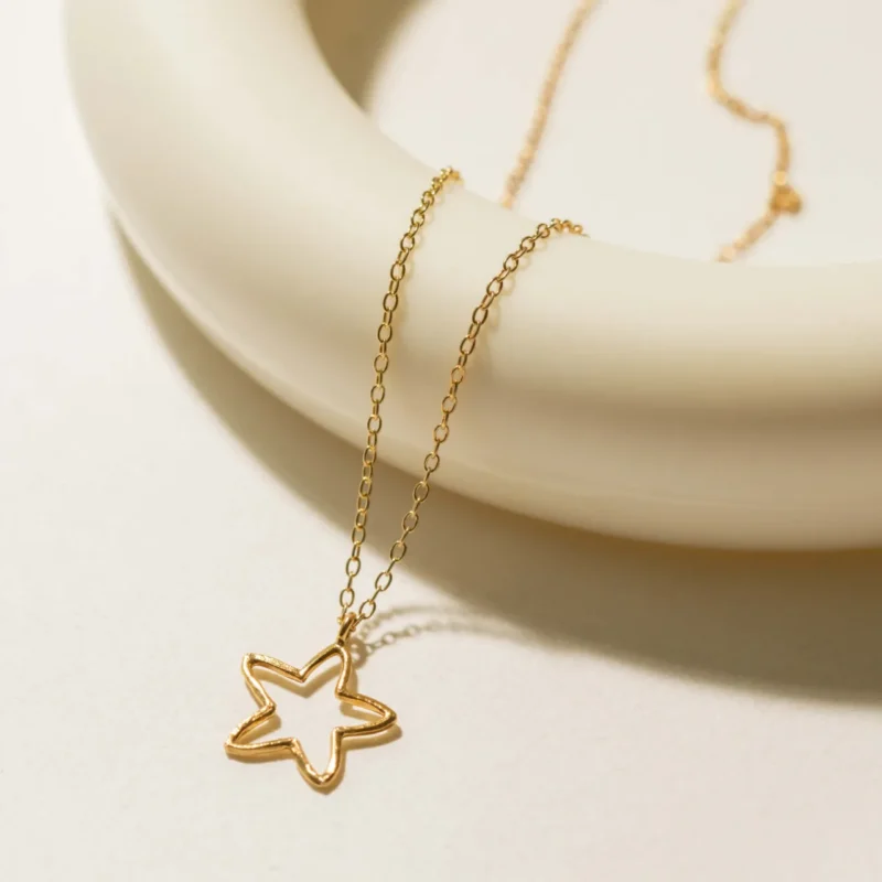 textured open star necklace - One and Eight - Silverado Jewellery