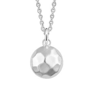 Silver hammered round pendant necklace - Silverado Classics - Silverado Jewellery