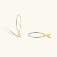 dipped Crossover silver earrings - one and Eight - Silverado Jewellery