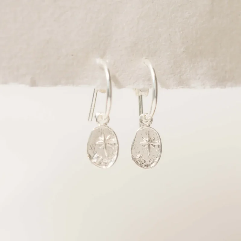 Silver celestial star earrings - One and Eight - Silverado Jewellery