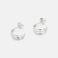 Silver triple illusion hoop earrings - One and Eight - Silverado Jewellery