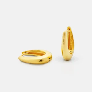 Sculptured oval hoop earrings - One and Eight - Silverado Jewellery