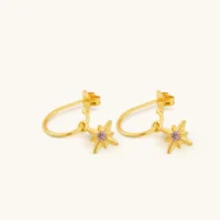 Rose Astrid star earrings - One and Eight - Silverado Jewellery